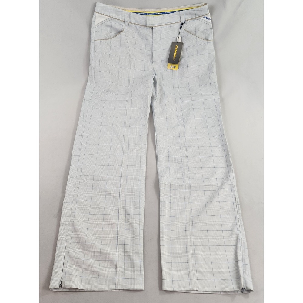 Chase54 Burnside Golf Pants Mens 34x32 Grey Plaid Check Performance AME043016L